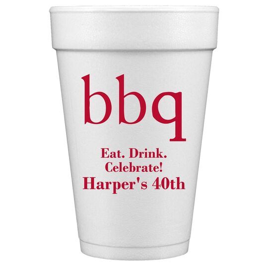 Big Word BBQ Styrofoam Cups